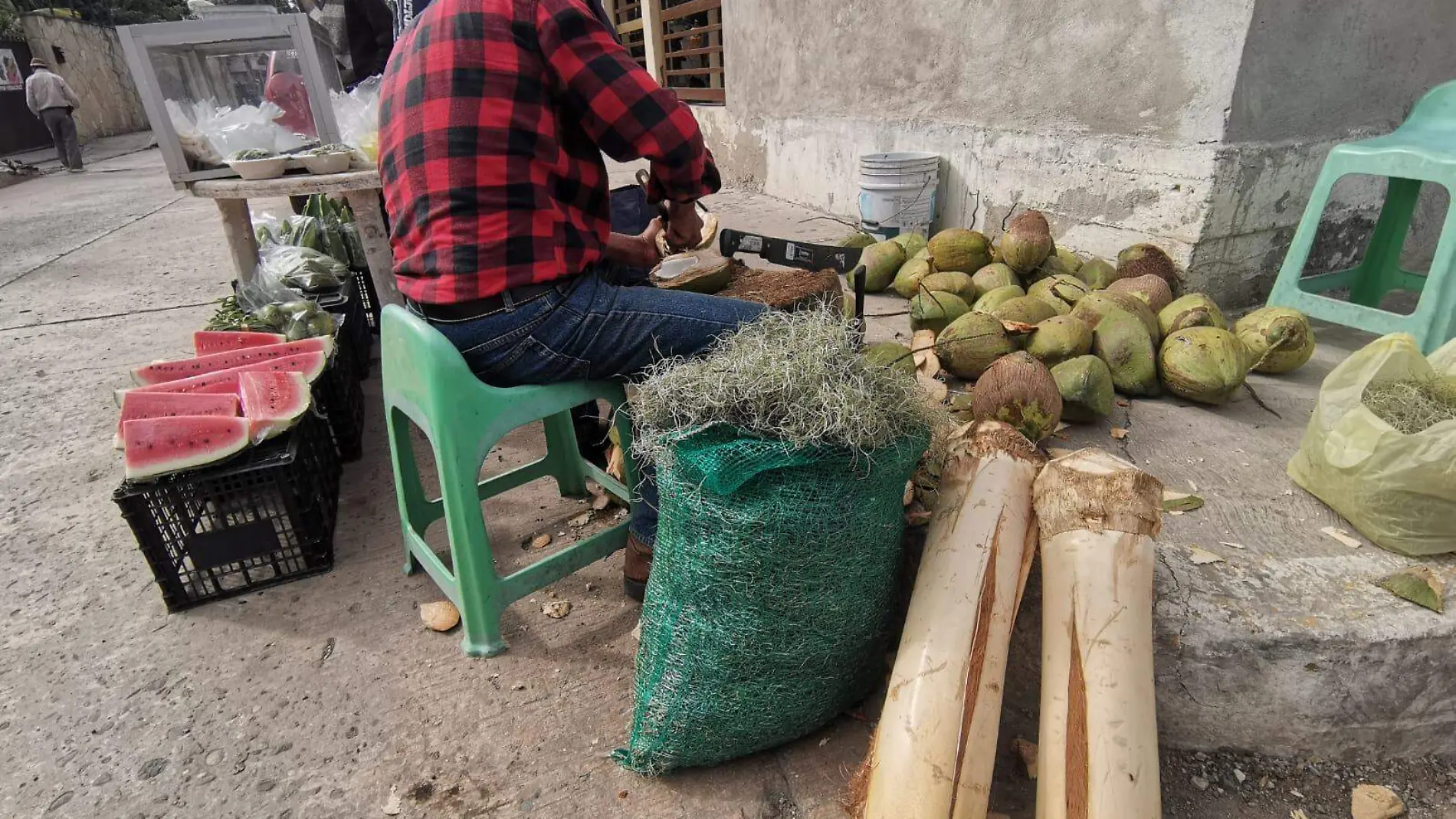 Venta de Heno en mercado de Pueblo Viejo